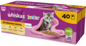 WHISKAS Junior Poultry in jelly - mokré krmivo pro kočky - 40 x 85g