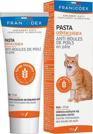 FRANCODEX Pasta proti vlasovým koulím pro kočky - 70g 