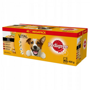PEDIGREE Adult Mix příchutí se zeleninou v omáčce - mokré krmivo pro psy - 40x100g