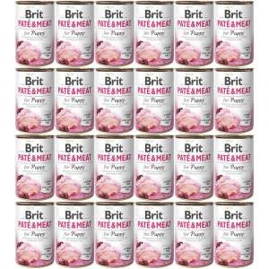 BRIT Paté & Meat Puppy Chicken - mokré krmivo pro psy - 24x400g