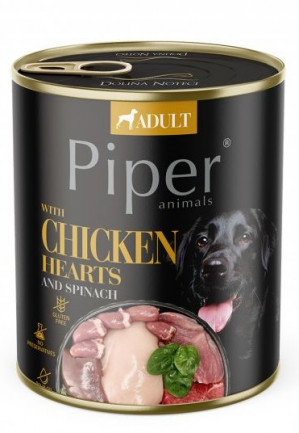 DOLINA NOTECI Piper Chicken hearts with spinach - Mokré krmivo pro psy - 800 g