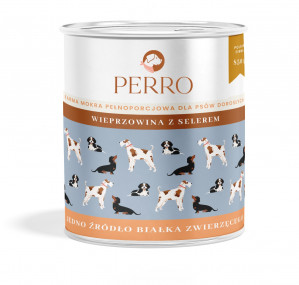 PERRO Pork with celery - mokré krmivo pro psy - 850g