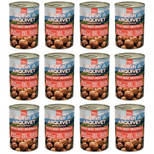 ARQUIVET Čerstvé hovězí masové kuličky v omáčce - vlhké krmivo pro psy - 12x400g