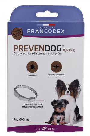 FRANCODEX PrevenDog - obojek proti klíšťatům - 35 cm