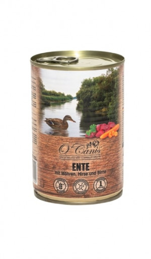 O'CANIS konzerva pro psy - vlhké krmivo - kachna, proso a mrkev - 400 g