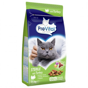PREVITAL Sterile Turkey - suché krmivo pro kočky - 1,4kg