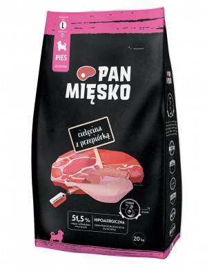 PAN MIĘSKO Veal with quail L puppy - suché krmivo pro psy - 20kg