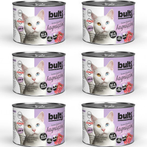 BULTI Rich in lamb - mokré krmivo pro kočky - 6x200g