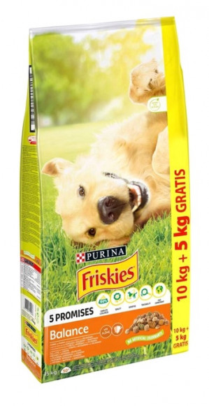 PURINA Friskies Balance Chicken with vegetables - suché krmivo pro psy - 10 + 5kg