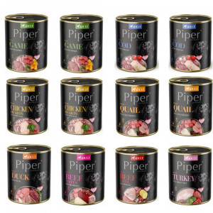 DOLINA NOTECI Piper Animals Mix příchutí - mokré krmivo pro psy - 12x800g