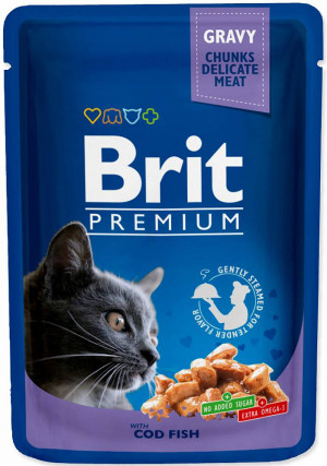 BRIT Premium Cat Cod Fish - mokré krmivo pro kočky - 100g 