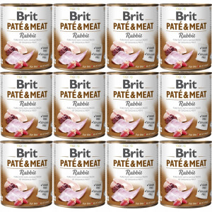 BRIT Paté & Meat Rabbit - mokré krmivo pro psy - 12x800g