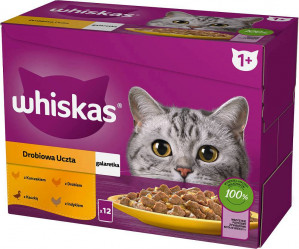 WHISKAS sáček želé drůbež, kachna, krůta, kuře - mokré krmivo pro kočky - 12x85 g