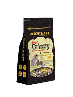 BIOFEED Royal Crispy Premium Chinchilla&Degu - krmivo pro činčily a osmáky - 750g