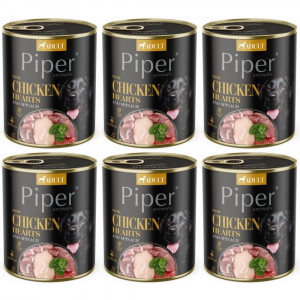 DOLINA NOTECI Piper Kuřecí srdíčka a špenát - mokré krmivo pro psy - 6x800g