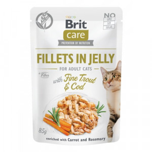 BRIT Care Fillets in Jelly - filety ze pstruha a tresky v želé - vlhké krmivo pro kočky - 85 g