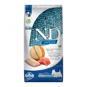 FARMINA N&D Ocean Dog Salmon, Cod, Cantaloupe, Melon Adult Mini - suché krmivo pro psy - 7 kg