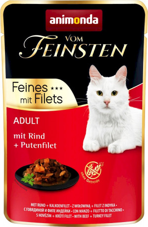  ANIMONDA vom Feinsten Hovězí maso, krůtí filé - mokré krmivo pro kočky - 85 g 