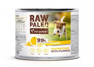 RAW PALEO Duoprotein Turkey & Cod Puppy - vlhké krmivo pro psy - 200g