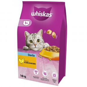 WHISKAS Sterilní s kuřecím masem - suché krmivo pro sterilizované kočky - 14 kg