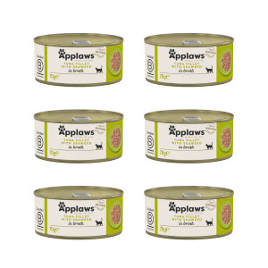 APPLAWS Tuňákový filet s mořskými řasami ve vývaru - mokré krmivo pro kočky - 6x70g
