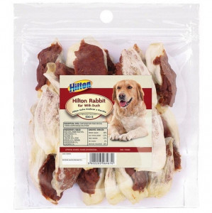 HILTON Rabbit ear with duck - pamlsek pro psa - 500g