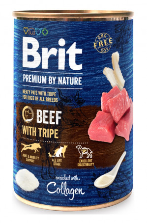 BRIT Premium by Nature Beef with tripe - mokré krmivo pro psy - 400g