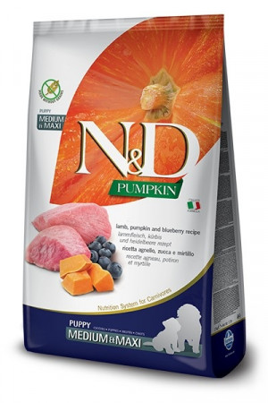 FARMINA N&D Pumpkin Lamb & Blueberry Puppy Medium & Maxi – suché krmivo pro štěňata – 12 kg