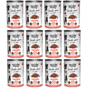 TUF TUF Masové kuličky s hovězím masem - vlhké krmivo pro psy - 12x415g