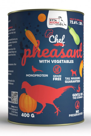 SYTA MICHA Chef Pheasant with vegetables - mokré krmivo pro psy - 400g