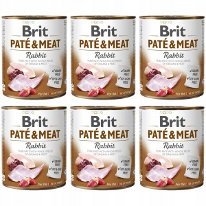 BRIT Paté & Meat Rabbit - mokré krmivo pro psy - 6x800g
