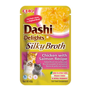 INABA CAT Dashi Delights Hedvábný vývar Kuře s lososem - pochoutka pro kočky - 40g