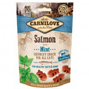 CARNILOVE Crunchy Snack Salmon & Mint - Pamlsek pro kočky s lososem a mátou - 50 g