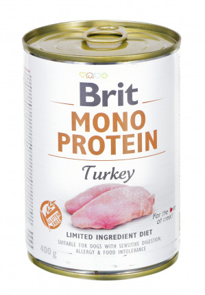 BRIT Mono Protein Turkey - Mokré krmivo pro psy - 400 g