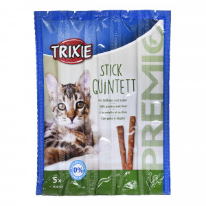 Snacks Premio tyčinky - drůbež s játry - suché krmivo pro kočky 5x5g