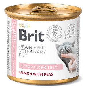 BRIT Veterinary Diet Hypoallergenic Salmon&Pea - mokré krmivo pro kočky - 200g 