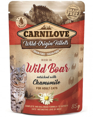 CARNILOVE CAT POUCH Mokré krmivo pro kočky Kanec, Heřmánek 85 g
