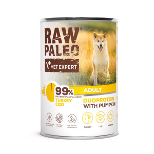 RAW PALEO Duoprotein Turkey & Cod Puppy - vlhké krmivo pro psy - 400g