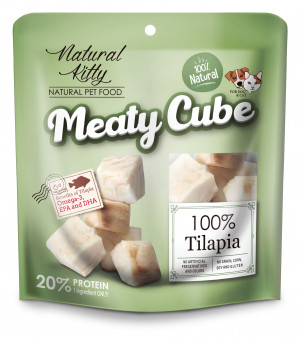 Natural Kitty Meaty Cube 100% Masové kostky z tilapie - pamlsek pro kočku 50g