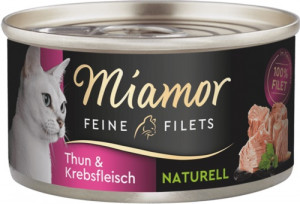 MIAMOR Feine Filets Naturell Tuna with crab - mokré krmivo pro kočky - 80g