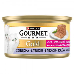 PURINA Gourmet Gold Kitten Veal mousse - mokré krmivo pro kočky - 85g