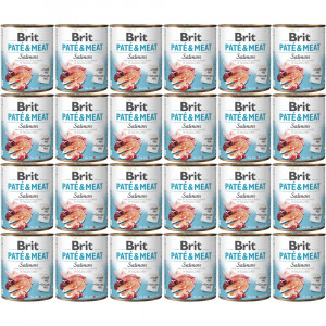 BRIT Paté & Meat Salmon - mokré krmivo pro psy - 24x800g
