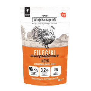 WIEJSKA ZAGRODA Monoproteinové filetky Krůta – mokré krmivo pro kočky – 85 g