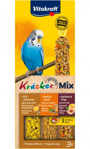VITAKRAFT Kräcker Mix Egg, apricot, honey - pamlsky pro andulku - 3 ks.