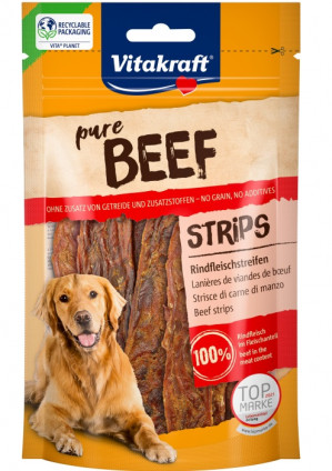 VITAKRAFT Pure Beef Strips - pamlsek pro psa - 80 g