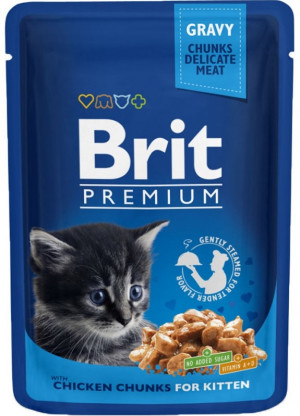 BRIT Premium Cat Kitten Chicken - mokré krmivo pro kočky - 100g 