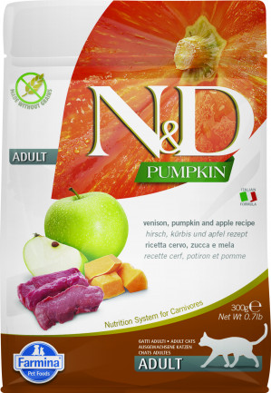 FARMINA N&D Pumpkin Cat Venison and Apple Adult - suché krmivo pro kočky - 300 g 