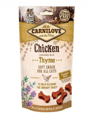 CARNILOVE Semi-Moist Snack Chicken & Thyme - Pochoutka pro kočky s kuřecím masem a tymiánem - 50 g