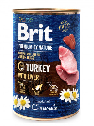 BRIT Premium by nature Junior Turkey with Liver - vlhké krmivo pro psy - 400g