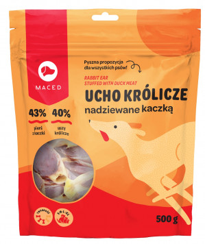 MACED Duck with rabbit ear - žvýkačka pro psy - 500g